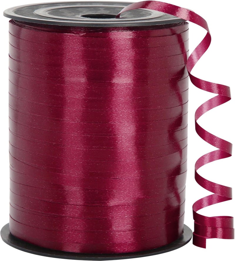 OMISELIO Burgundy Red Curling Ribbon - 500 Yards, Perfect for Gift Wrapping, Balloons, Valentine's Day, Christmas, Birthdays - Image 1